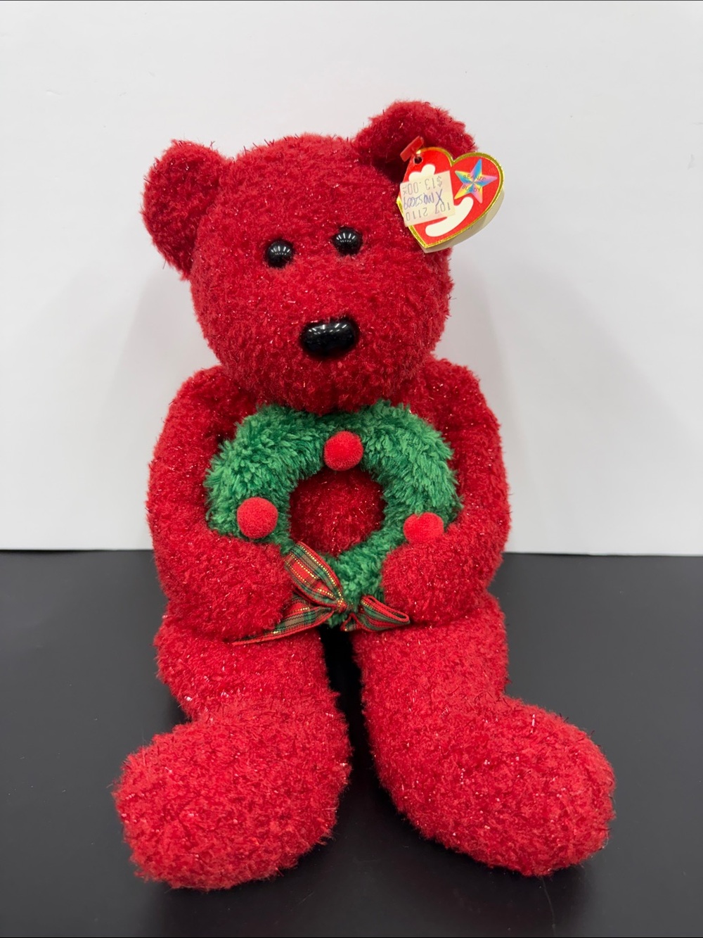 🧸TY - “Holiday Teddy” with Wreath Bear - Buddy (12”) 🧸